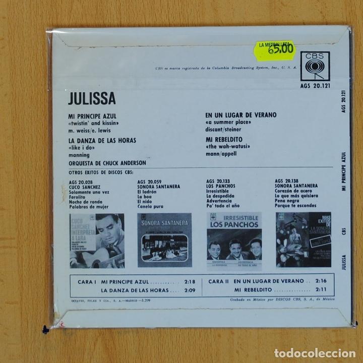 Discos de vinilo: JULISSA - MI PRICIPE AZUL + 3 - EP - Foto 3