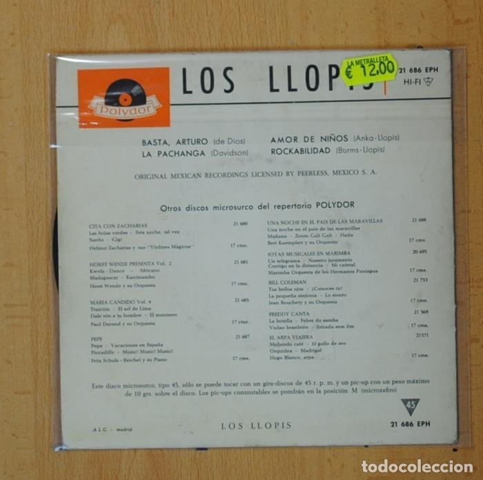 Discos de vinilo: LOS LLOPIS - BASTA, ARTURO + 3 - EP - Foto 3