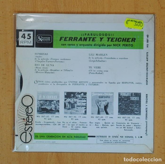 Discos de vinilo: FERRANTE Y TEICHER - SINRISAS + 3 - BSO - EP - Foto 3