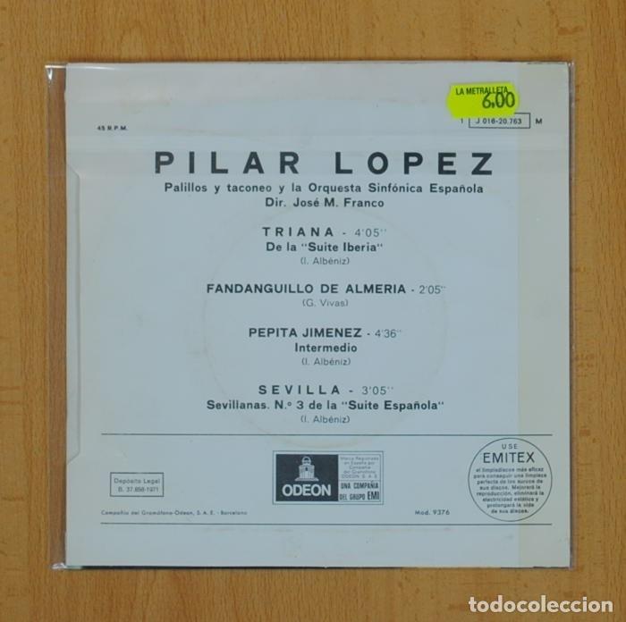 Discos de vinilo: PILAR LOPEZ - TRIANA + 3 - EP - Foto 3