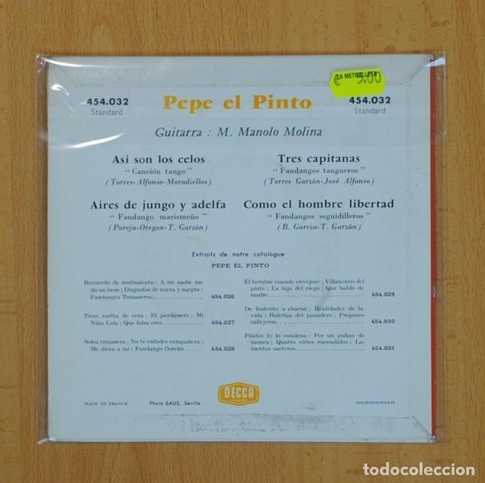 Discos de vinilo: PEPE EL PINTO - ASI SON LOS CELOS + 3 - EP - Foto 3