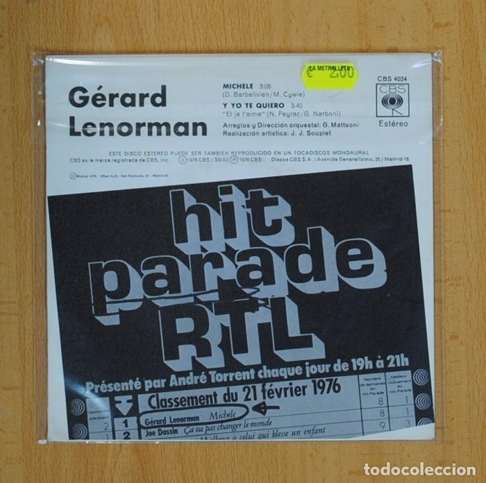 Discos de vinilo: GERARD LENORMAN - MICHELE / Y YO TE QUIERO - SINGLE - Foto 3
