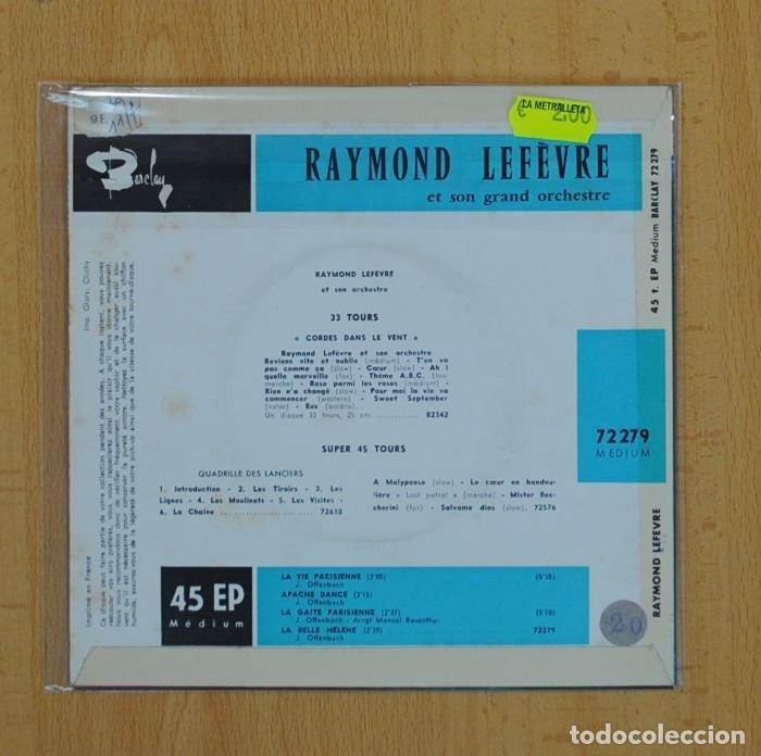 Discos de vinilo: RAYMOND LEF&Egrave;VRE - LA VIE PARISIENNE + 3 - EP - Foto 3