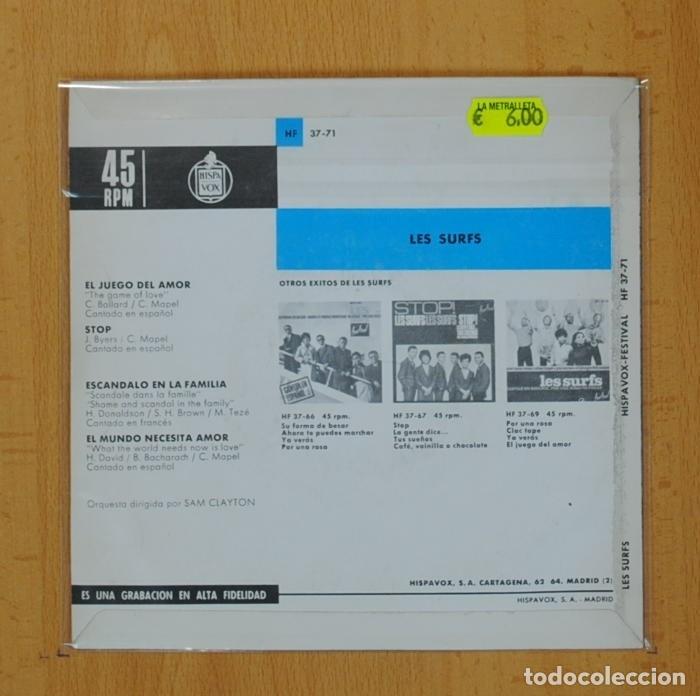 Discos de vinilo: LES SURFS - EL JUEGO DEL AMOR + 3 - EP - Foto 3