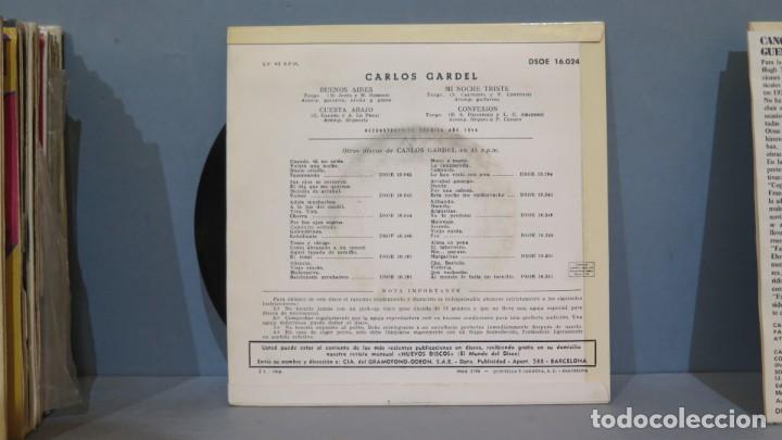 Discos de vinilo: EP. CARLOS GARDEL. BUENOS AIRES +3 - Foto 2