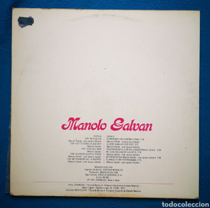 Discos de vinilo: MANOLO GALVAN - MI PUBLICO - LP - Foto 2