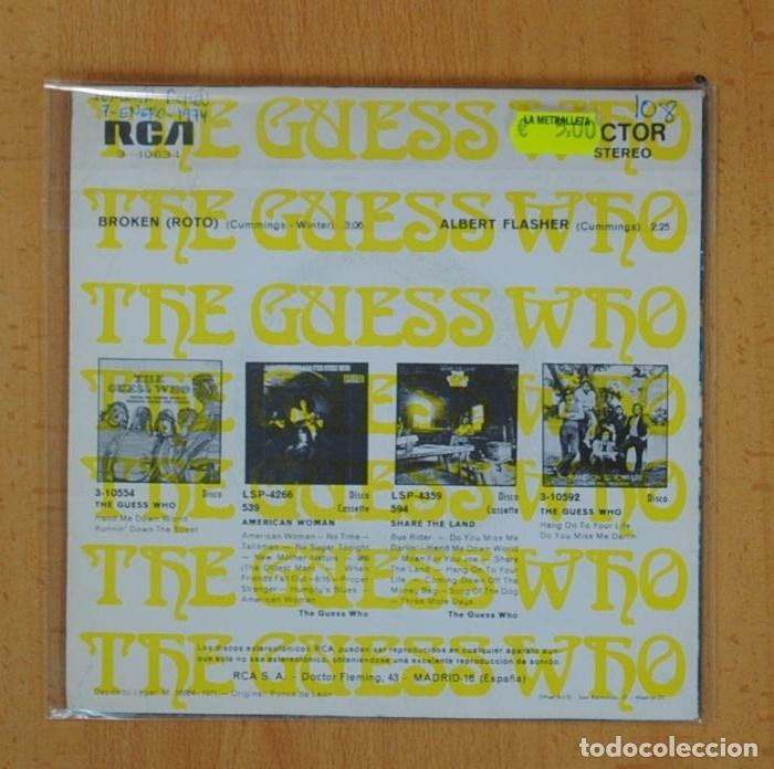 Discos de vinilo: THE GUESS WHO - BROKEN (ROTO) / ALBERT FLASHER - SINGLE - Foto 3