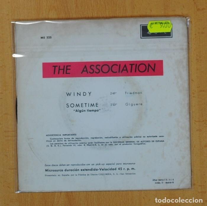 Discos de vinilo: THE ASSOCIATION - WINDY / SOMETIME - SINGLE - Foto 3