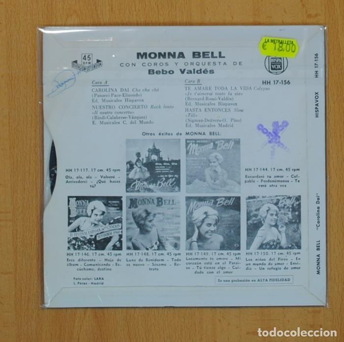 Discos de vinilo: MONNA BELL - CAROLINA DAI + 3 - EP - Foto 3