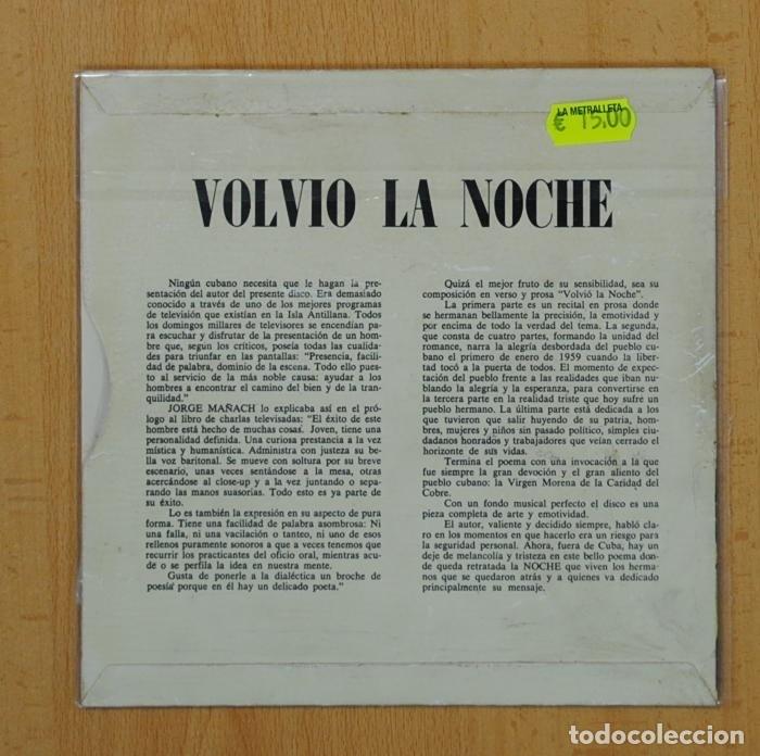 Discos de vinilo: JAIME DE ALDEASECA -VOLVIO LA NOCHE - EP - Foto 2