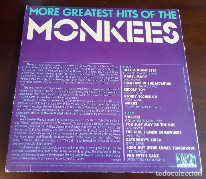 Discos de vinilo: THE MONKEES - MORE GREATEST HITS - LP - Foto 2