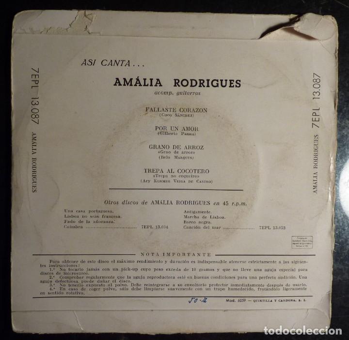 Discos de vinilo: AMALIA RODRIGUES // FALLASTE CORAZON+3 // EP - Foto 2