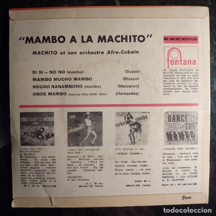 Discos de vinilo: MACHITO // MAMBO A LA MACHITO+3// FRANCIA// EP - Foto 2