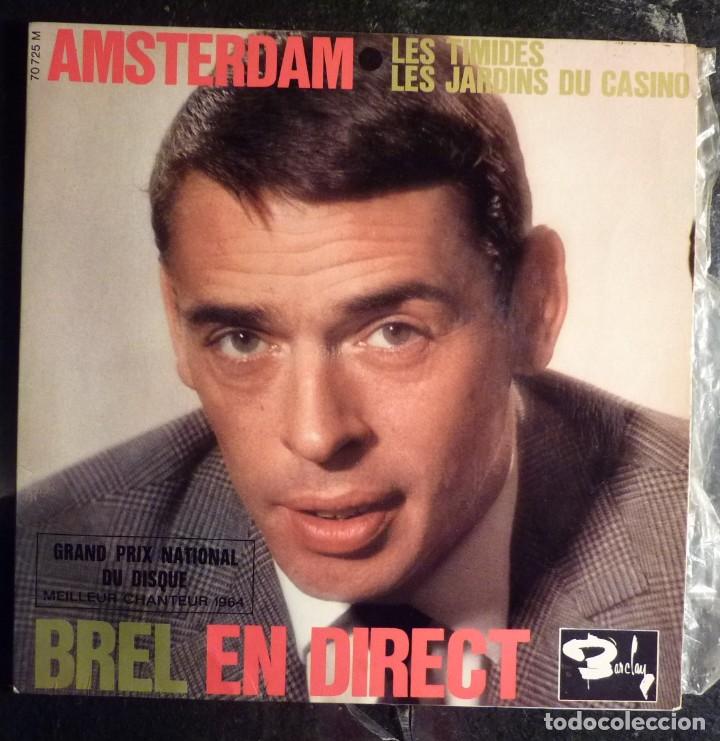 Discos de vinilo: JACQUES BREL // AMSTERDAN+3// FRANCIA // 1964 // EP - Foto 1