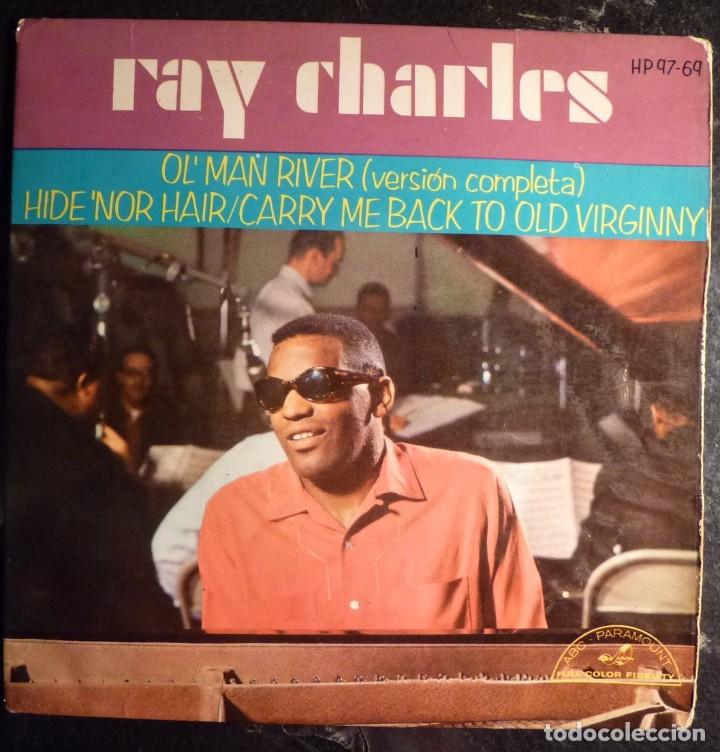Discos de vinilo: RAY CHARLES // OL MAN RIVER+3//1963 // EP - Foto 1