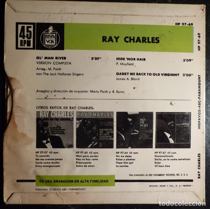 Discos de vinilo: RAY CHARLES // OL MAN RIVER+3//1963 // EP - Foto 2