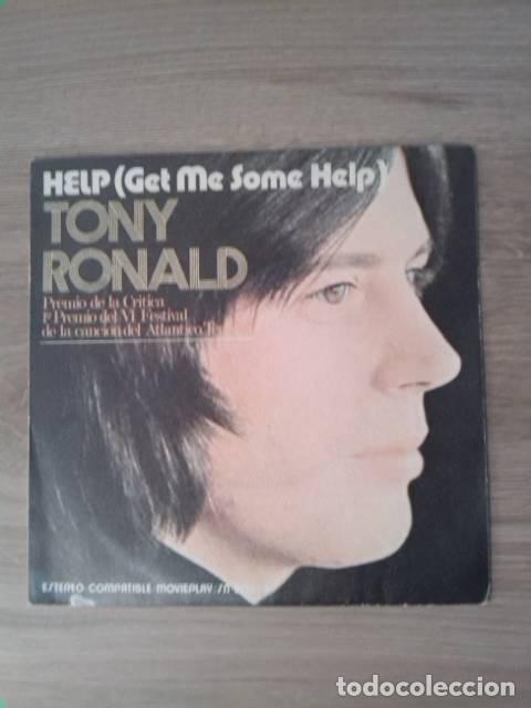 Discos de vinilo: Car&aacute;tula Tony Ronald. Help (Get me Some help). - Foto 1