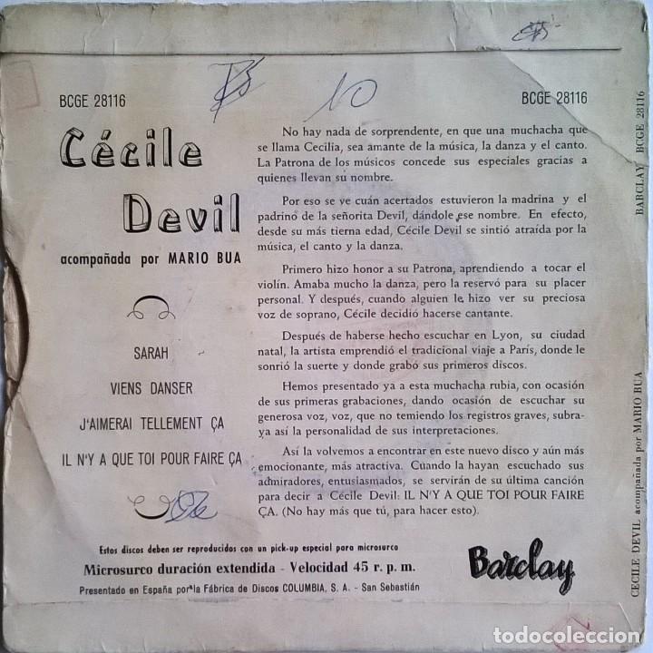 Discos de vinilo: C&eacute;cile Devil, Sarah, Barclay BCGE 28116 - Foto 2