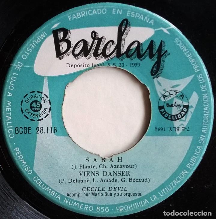 Discos de vinilo: C&eacute;cile Devil, Sarah, Barclay BCGE 28116 - Foto 4