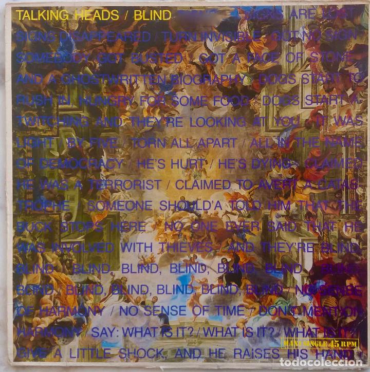 Discos de vinilo: TALKING HEADS. BLIND + 2 TEMAS. MAXI SINGLE ESPA&Ntilde;A. - Foto 1