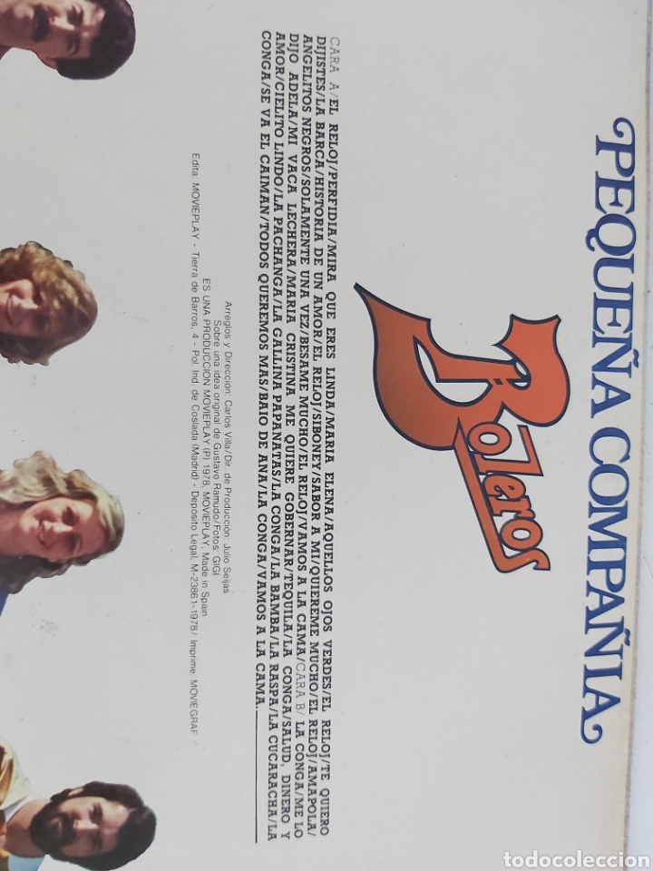 Discos de vinilo: PEQUE&Ntilde;A COMPA&Ntilde;IA. BOLEROS. - Foto 3