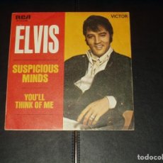Discos de vinilo: ELVIS PRESLEY SINGLE SUSPICIOUS MINDS. Lote 249280615