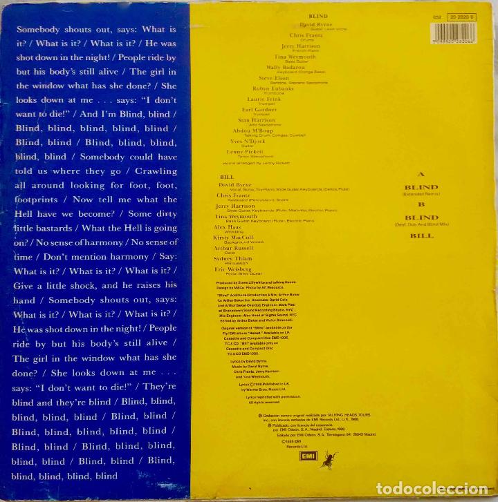 Discos de vinilo: TALKING HEADS. BLIND + 2 TEMAS. MAXI SINGLE ESPA&Ntilde;A. - Foto 2