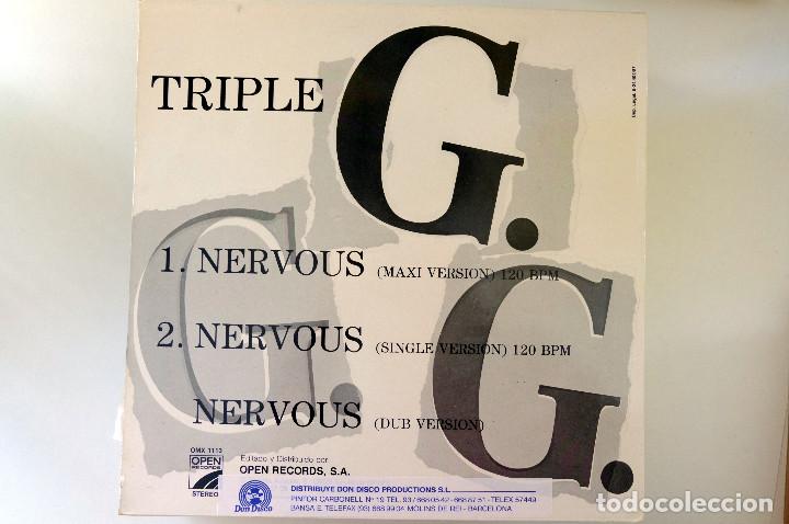 Discos de vinilo: TRIPLE G. NERVOUS. MAXI SINGLE - VINILO 1987 - Foto 2