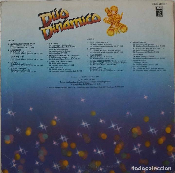 Discos de vinilo: D&Uacute;O DIN&Aacute;MICO, 20 &Eacute;XITOS DE ORO VERSIONES ORIGINALES. LP CON FUNDA INTERIOR LETRAS - Foto 2