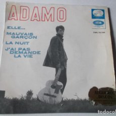 Discos de vinilo: ADAMO ‎– ELLE... / MAUVAIS GARÇON / LA NUIT / J'AI PAS DEMANDE LA VIE 1965, DE ESPAÑOLA, MIRAR FOTOS. Lote 249508370