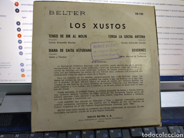 Discos de vinilo: Los xustos EP tengo de dir al molin + 3 1967 - Foto 2