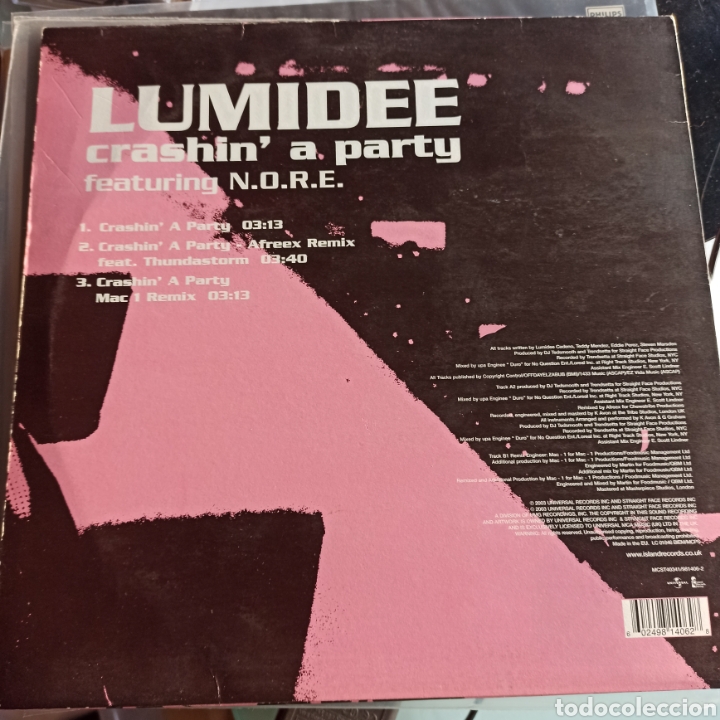 Discos de vinilo: Lumidee Featuring N.O.R.E. - Crashin A Party (Universal, UK, 2003) - Foto 2 - 249610520