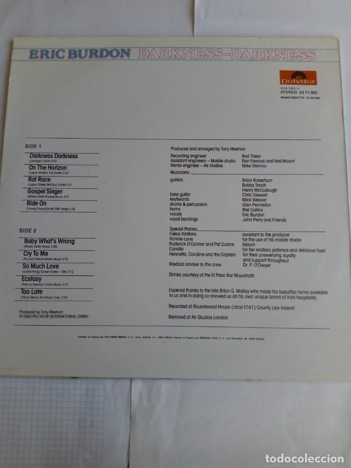 Discos de vinilo: ERIC BURDON-DARKNESS - Foto 2