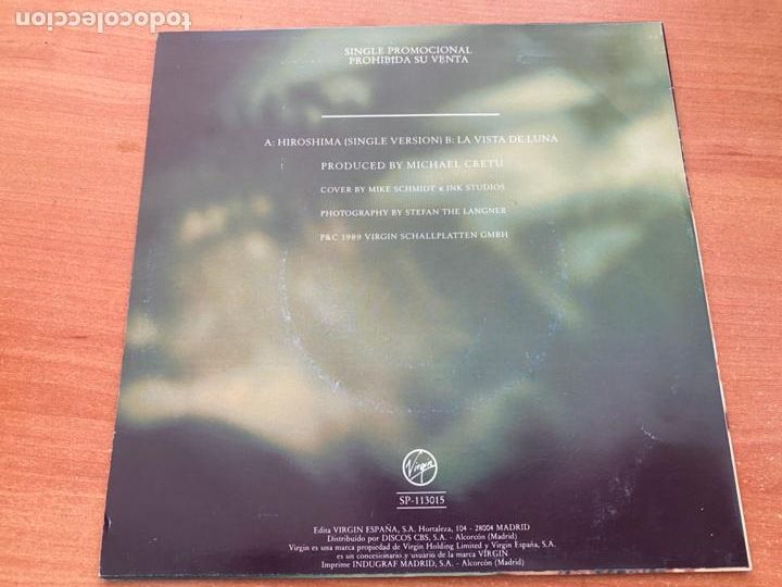 Discos de vinilo: SANDRA (HIROSHIMA) SINGLE 1990 PROMO (EPI22) - Foto 3