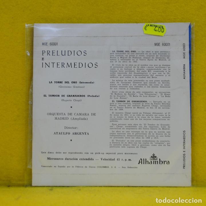 Discos de vinilo: ATAULFO ARGENTA - LA TORRE DE ORO - SINGLE - Foto 3