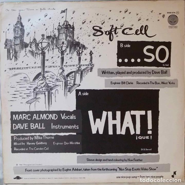 Discos de vinilo: SOFT CELL. WHAT, QU&Eacute;. MAXI SINGLE ESPA&Ntilde;A 2 TEMAS - Foto 2
