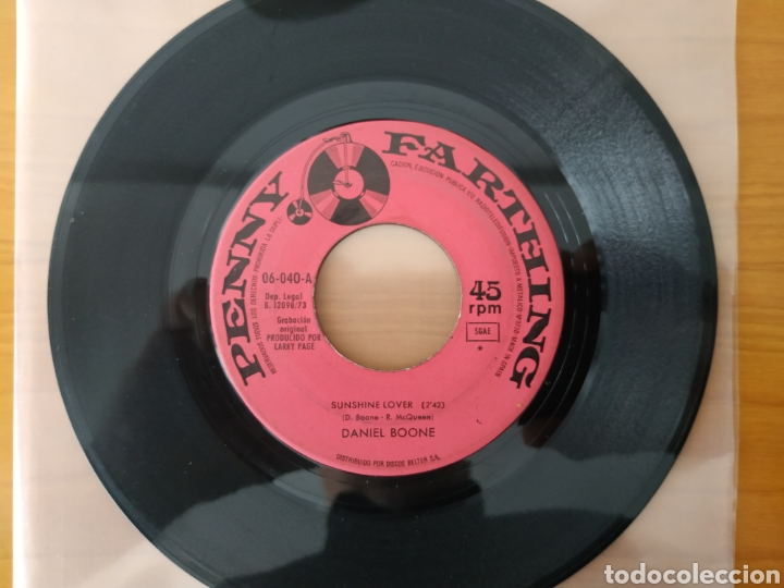 Discos de vinilo: DANIEL BOONE SG SPAIN SUNSHINE LOVER - Foto 1