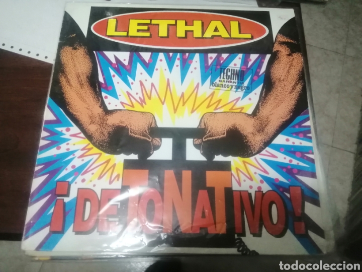 Discos de vinilo: Maxi historico de la musica makina Lethal detonativo buen estado 1993 blanco y negro