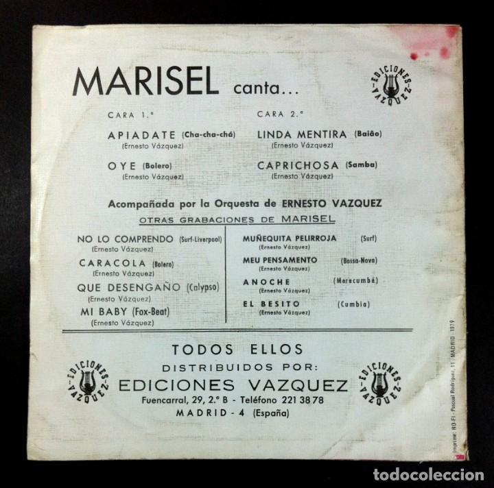 Discos de vinilo: MARISEL - Apiadate - EP PROMOCIONAL CON HOJA - EDICIONES VAZQUEZ - Foto 3