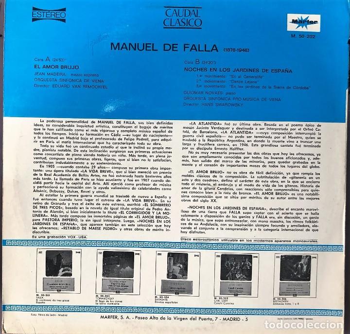 Discos de vinilo: Caudal Cl&aacute;sico - Falla - El Amor Brujo - Foto 2