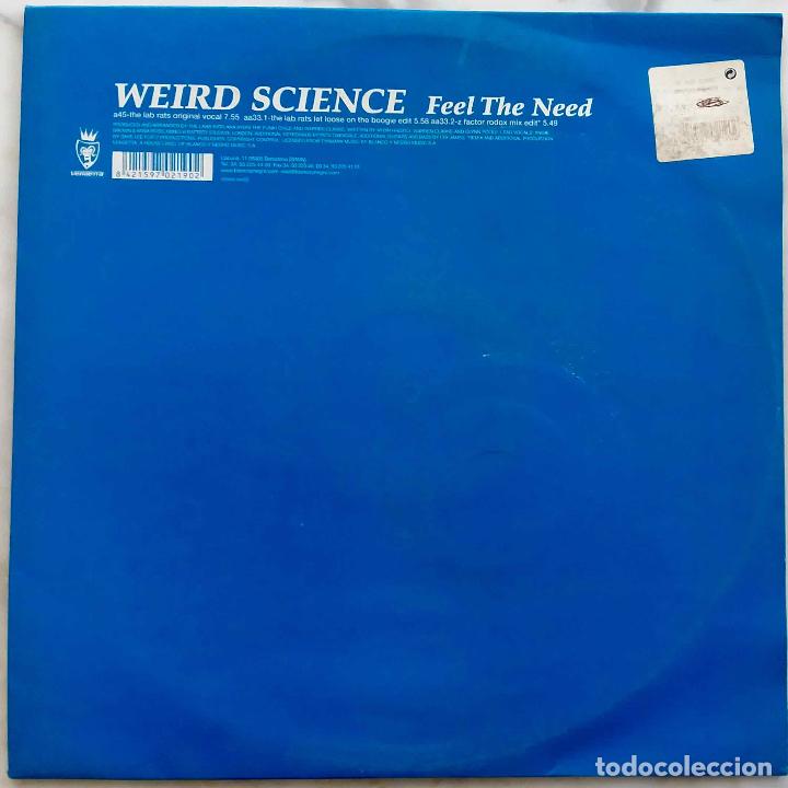 Discos de vinilo: WEIRD SCIENCE, FEEL THE NEED. MAXI SINGLE ESPA&Ntilde;A 3 TEMAS - Foto 1