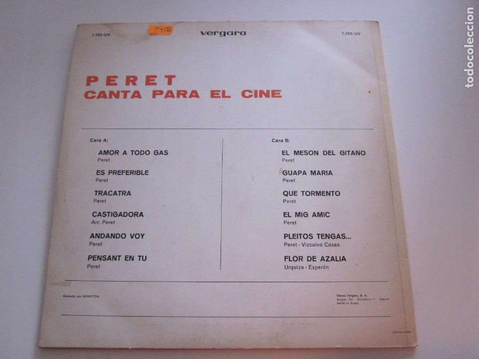 Discos de vinilo: Peret - Canta Para El Cine (LP, Comp) - Foto 2