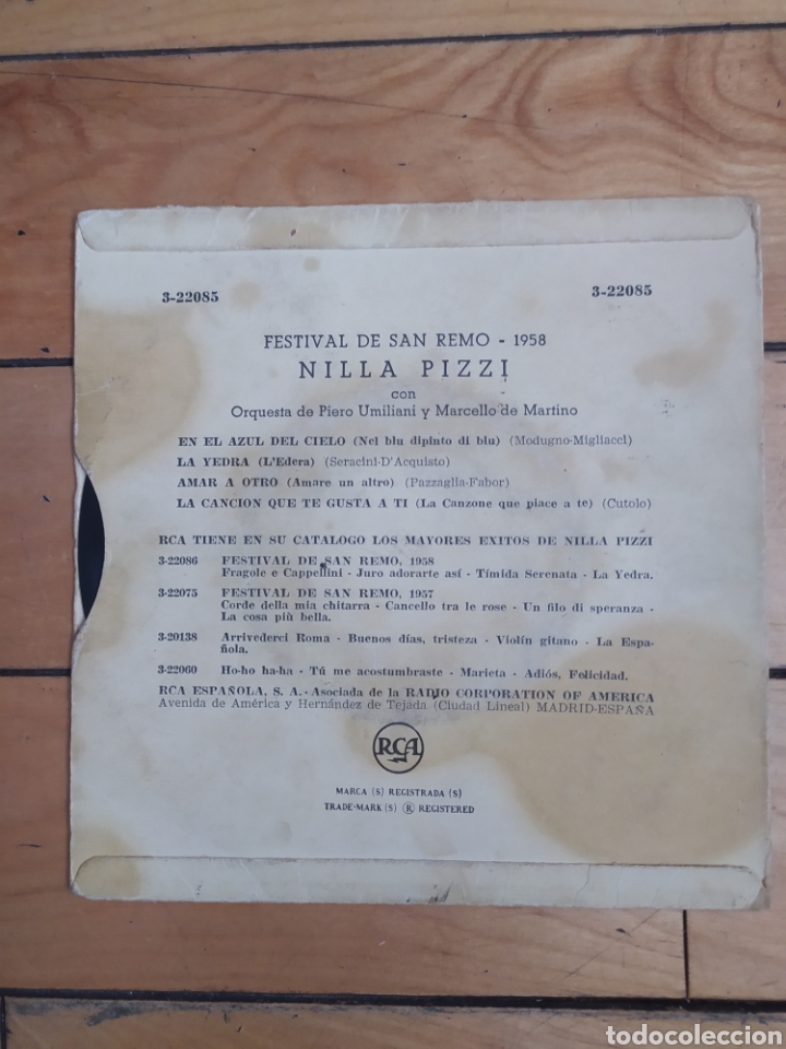Discos de vinilo: EP Nilla Pizzi - Foto 2