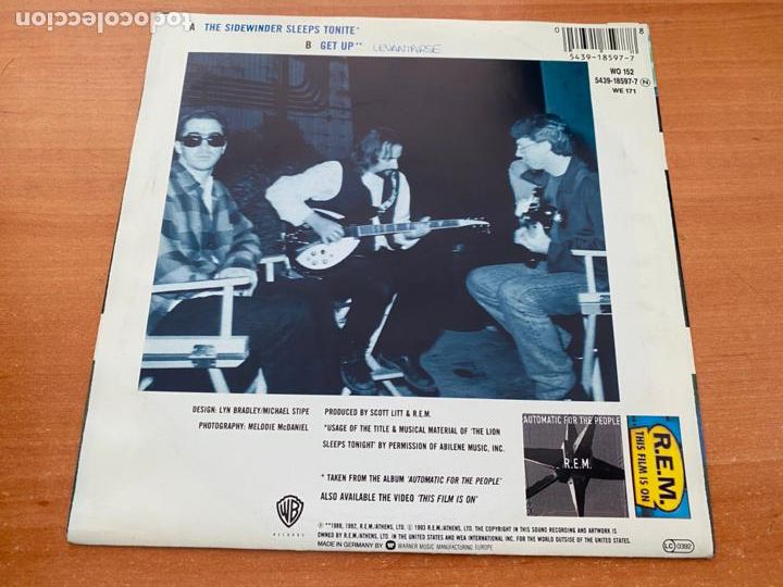 Discos de vinilo: REM R.E.M. (THE SIDEWINDER SLEEPS) SINGLE 1992 (EPI22) - Foto 3