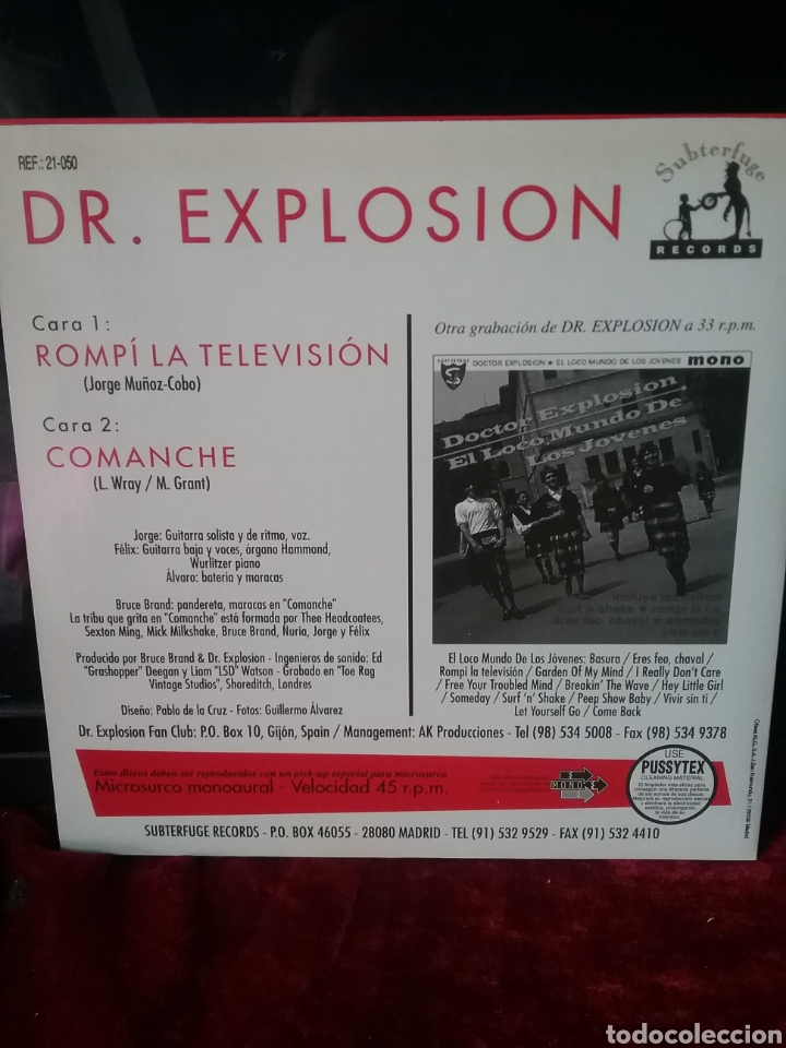 Discos de vinilo: Dr. EXPLOSION 1994 7&rdquo; Subterfudge Records - Foto 2