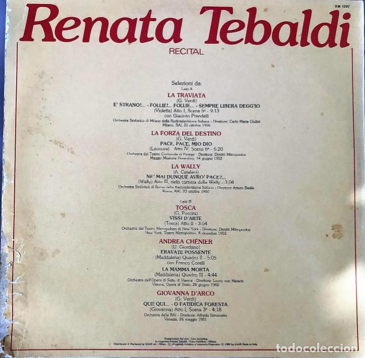Discos de vinilo: Renata Tebaldi &lrm;&ndash; Operatic Recital - - Foto 3