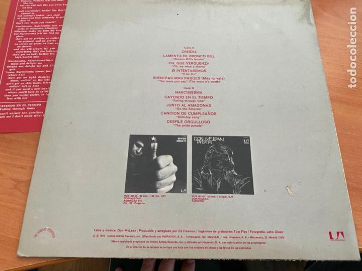 Discos de vinilo: DON MACLEAN () LP ESPA&Ntilde;A 1973 (B-25) - Foto 4