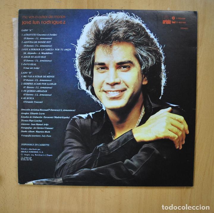 Discos de vinilo: JOSE LUIS RODRIGUEZ - ME VAS A ECHAR DE MENOS - GATEFOLD - LP - Foto 2