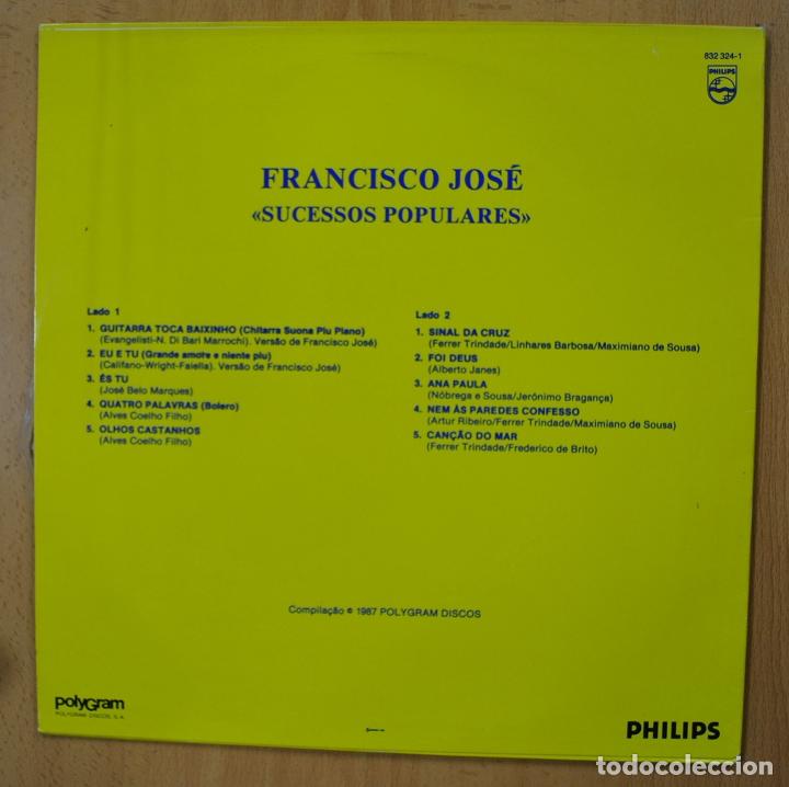 Discos de vinilo: FRANCISCO JOSE - SUCESSOS POPULARES - LP - Foto 2