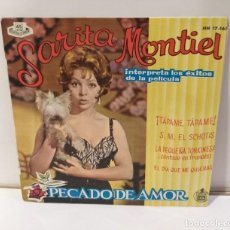 Discos de vinilo: SARA MONTIEL PECADO DE AMOR TÁPAME TÁPAME 1961. Lote 251881095